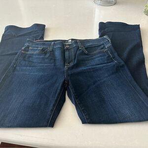 7 For All Mankind Medium-Dark Blue Straight Leg Jeans